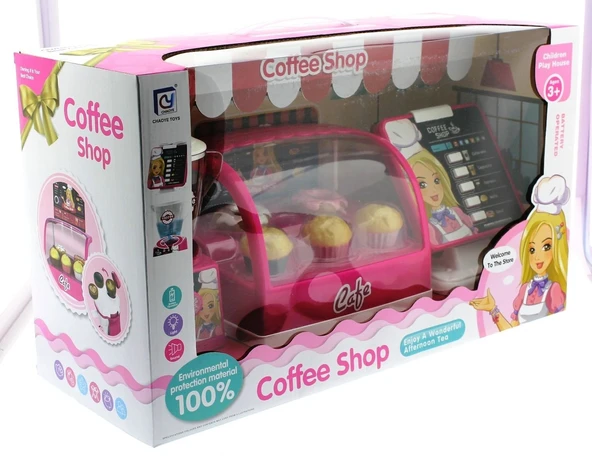 TOYZ DÜKKANIM Sesli Işıklı Pasta ve Kahve Dükkanı Kız Erkek Çocuk Oyuncak Eğitici Oyuncaklar - 3