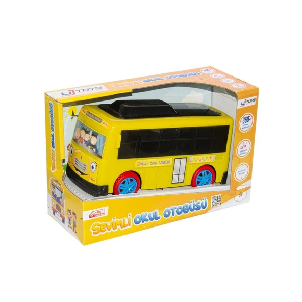 TOYZ DÜKKANIM 150003 Çarp Dön Sesli Okul Otobüsü Sarı/Kırmızı Kız Erkek Çocuk Oyuncak Eğitici Oyuncaklar