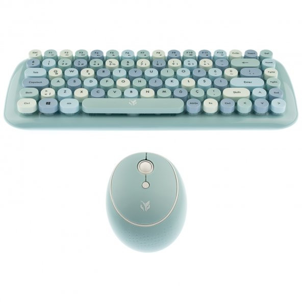 Hunter Series Azure Xt Retro Kablosuz Klavye ve Mouse Setı - 4