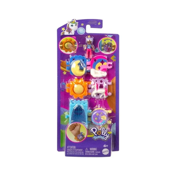 TOYZ DÜKKANIM HKV67 Polly Pocket Bileklik Olabilen Sevimli Oyun Setleri -1adet stokta olan gönderilir Kız Erkek Ço - 3