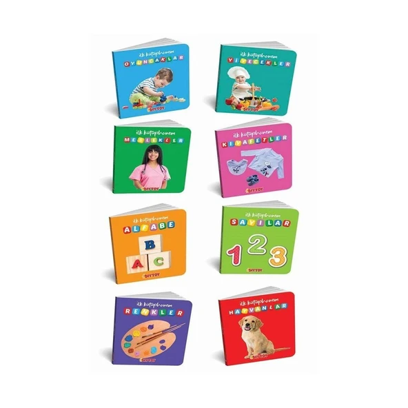 TOYZ DÜKKANIM 2090 Dıytoy, İlk Kütüphanem-İlk Sözcükler 8'Li Mini Kitap Seti Kız Erkek Çocuk Oyuncak Eğitici Oyunc - 2