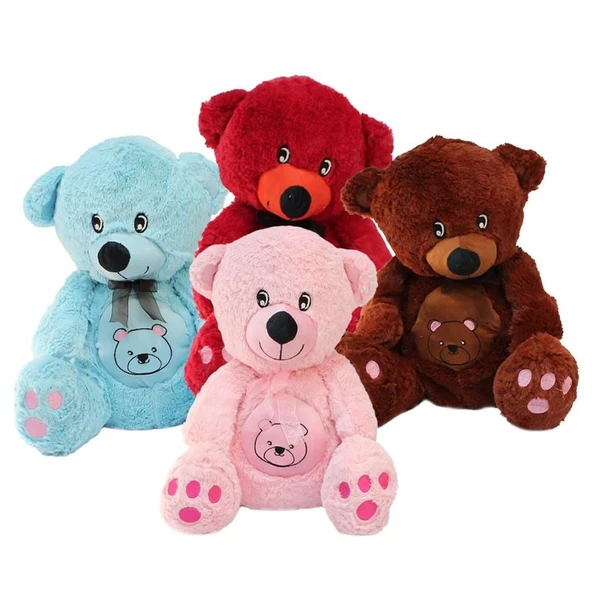 TOYZ DÜKKANIM Göbekli Oturan Peluş Ayı 38cm Kız Erkek Çocuk Oyuncak Eğitici Oyuncaklar - 1