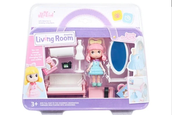 TOYZ DÜKKANIM Maylla'nın Oturma Odası Mini Oyun Seti Kız Erkek Çocuk Oyuncak Eğitici Oyuncaklar ürün görseli 1