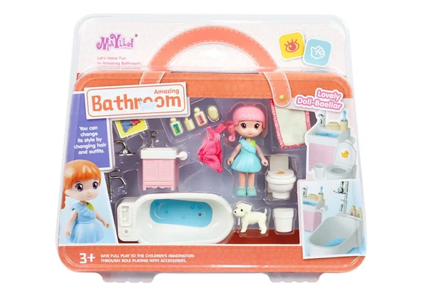TOYZ DÜKKANIM Sarı Saçlı Maylla'nın Banyo Keyfi Mini Oyun Seti Kız Erkek Çocuk Oyuncak Eğitici Oyuncaklar ürün görseli 1