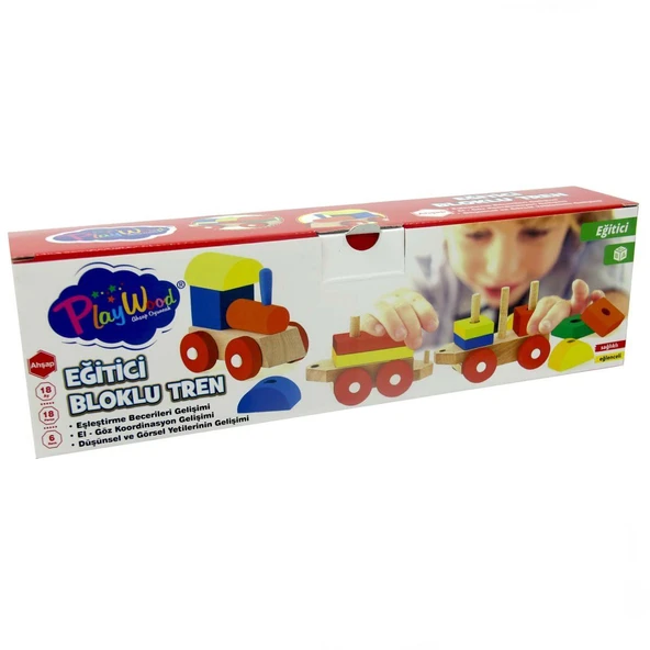 TOYZ DÜKKANIM Playwood Eğitici Ahşap Bultak Tren Kız Erkek Çocuk Oyuncak Eğitici Oyuncaklar - 3