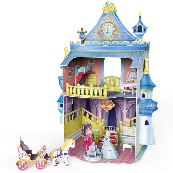 TOYZ DÜKKANIM CubicFun Peri Masalı Şatosu 3D Puzzle Kız Erkek Çocuk Oyuncak Eğitici Oyuncaklar - Resim 2