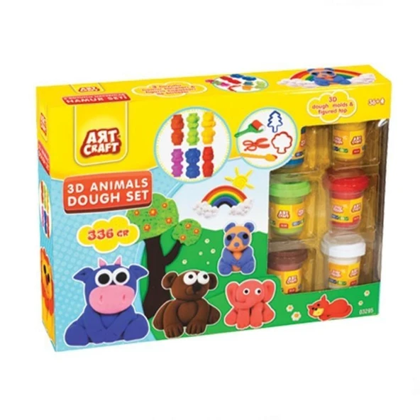 TOYZ DÜKKANIM Dede Art Craft Üç Boyutlu Hayvanlar Hamur Set Kız Erkek Çocuk Oyuncak Eğitici Oyuncaklar - 2