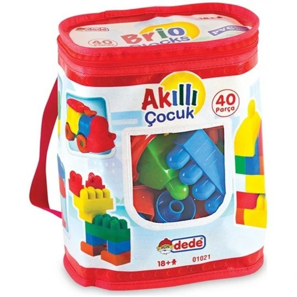 TOYZ DÜKKANIM Dede 40 Parça Bloklar Kız Erkek Çocuk Oyuncak Eğitici Oyuncaklar - 1