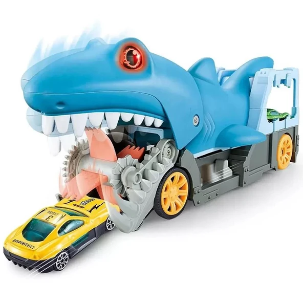 TOYZ DÜKKANIM Catapult Araba Fırlatıcı Sesli Köpek Balığı Kız Erkek Çocuk Oyuncak Eğitici Oyuncaklar - 1