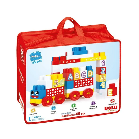 TOYZ DÜKKANIM 5027 Mega Blok 45'li Çantalı Kız Erkek Çocuk Oyuncak Eğitici Oyuncaklar - 1