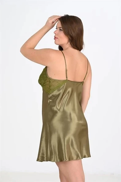 Amora Secret Büyük Beden Haki Gecelik 2104 - Resim 3