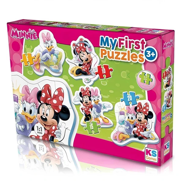 TOYZ DÜKKANIM KS Games Minnie My First Puzzle 4 in 1 Kız Erkek Çocuk Oyuncak Eğitici Oyuncaklar ürün görseli 1