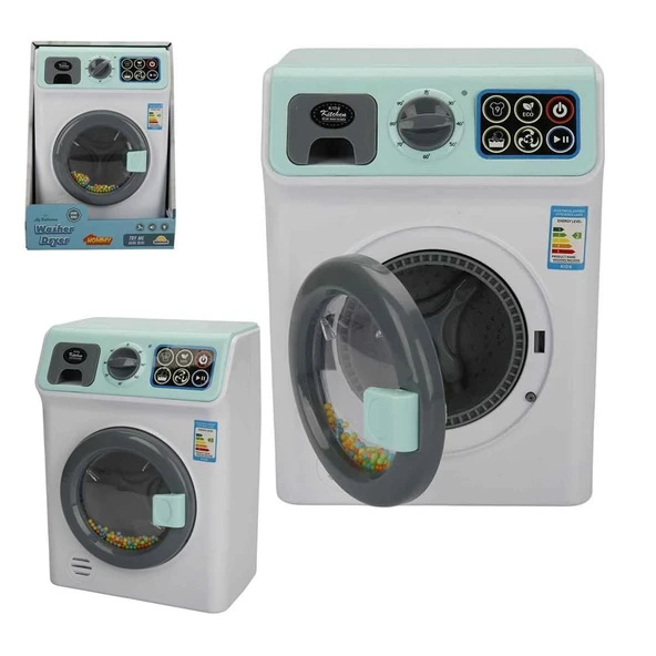 TOYZ DÜKKANIM Hommy Sesli ve Işıklı Yeşil Çamaşır Makinesi Kız Erkek Çocuk Oyuncak Eğitici Oyuncaklar