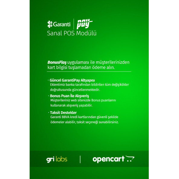 OpenCart - GarantiPay Sanal POS Modülü - 2