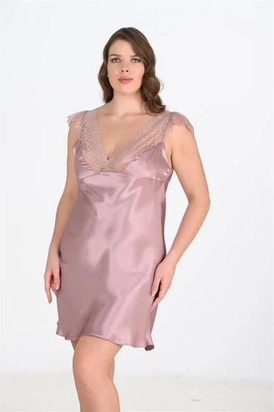 Amora Secret Büyük Beden Vizon Gecelik 2106 - Resim 2