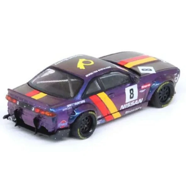 TOYZ DÜKKANIM Inno 1/64 Nissan Silvia S14 Boss ROCKET BUNNY Purple Kız Erkek Çocuk Oyuncak Eğitici Oyuncaklar - Resim 2