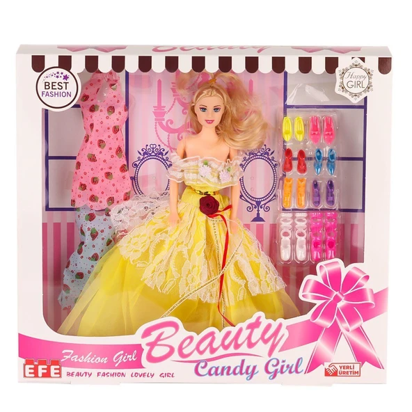 TOYZ DÜKKANIM 207 Ayakkabı Setli Candy Girl Bebek -Efe Toys Kız Erkek Çocuk Oyuncak Eğitici Oyuncaklar ürün görseli 1