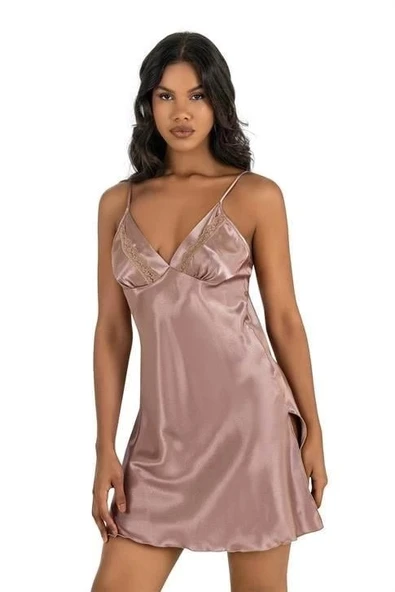 AmoraSecret AmoraSecret Vizon Kısa Saten Gecelik 8211 - 1