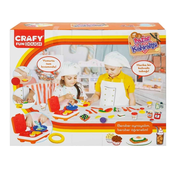 TOYZ DÜKKANIM Crafy Pazar Kahvaltısı Oyun Hamuru Seti 23 Parça Kız Erkek Çocuk Oyuncak Eğitici Oyuncaklar - 3