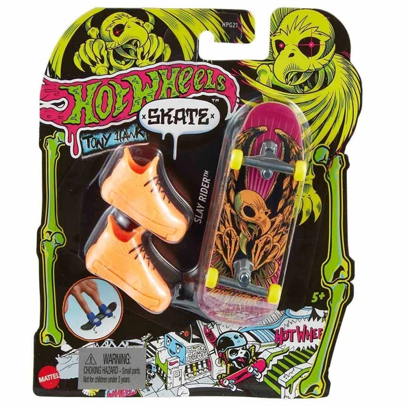 TOYZ DÜKKANIM HPG21 Hot Wheels Skate Neon Temalı Parmak Kaykay ve Ayakkabı Paketleri Kız Erkek Çocuk Oyuncak Eğiti - 3