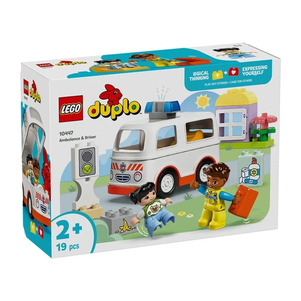 TOYZ DÜKKANIM 10447 Lego Duplo Ambulans ve Sürücü 19 parça +2 yaş Kız Erkek Çocuk Oyuncak Eğitici Oyuncaklar - 1