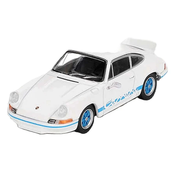 TOYZ DÜKKANIM Mini GT 1/64 Porsche 911 Carrera RS 2.7 Grand Prix White with Blue Livery Kız Erkek Çocuk Oyuncak Eğ ürün görseli 1