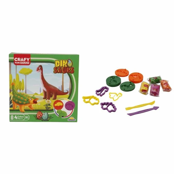 TOYZ DÜKKANIM S01004734 OYUN HAMUR SET KÇK DİNO 14 PRÇ -SUN Kız Erkek Çocuk Oyuncak Eğitici Oyuncaklar
