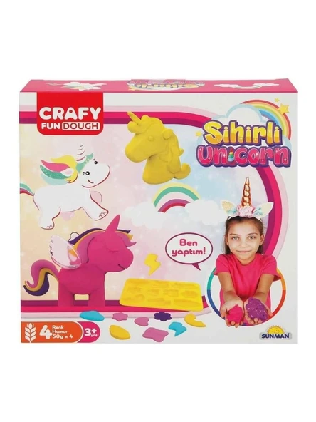 TOYZ DÜKKANIM HAMUR SET KÜÇÜK SİHİRLİ UNİCORN PARMAK Kız Erkek Çocuk Oyuncak Eğitici Oyuncaklar