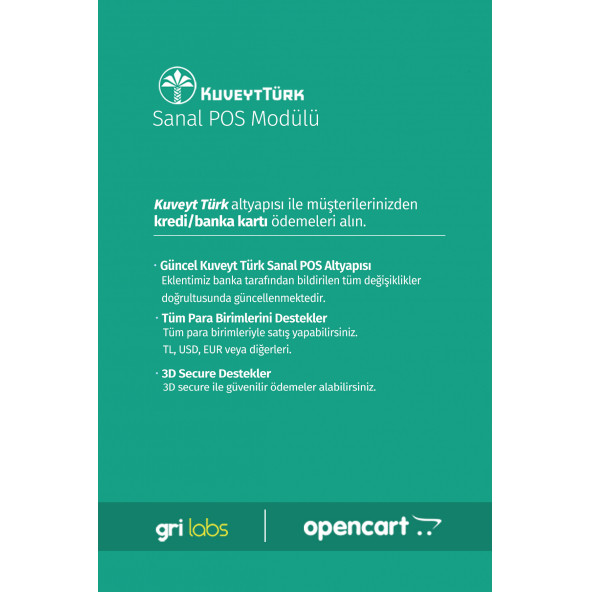 OpenCart - Kuveyttürk Sanal POS Modülü - 2