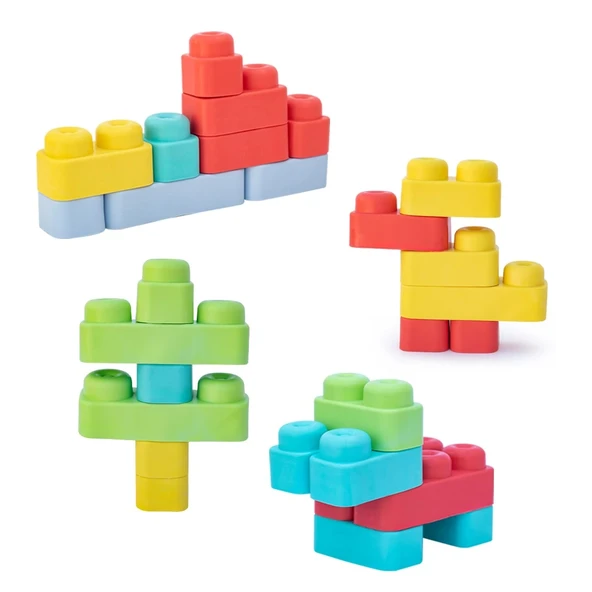 TOYZ DÜKKANIM Yumuşak Big Bloklar Çanta 24 Parça Kız Erkek Çocuk Oyuncak Eğitici Oyuncaklar