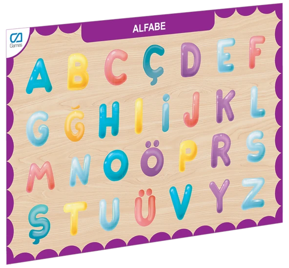 TOYZ DÜKKANIM CAAHS-3208 CA GAMES AHŞAP ALFABE BUL-TAK Kız Erkek Çocuk Oyuncak Eğitici Oyuncaklar - 1