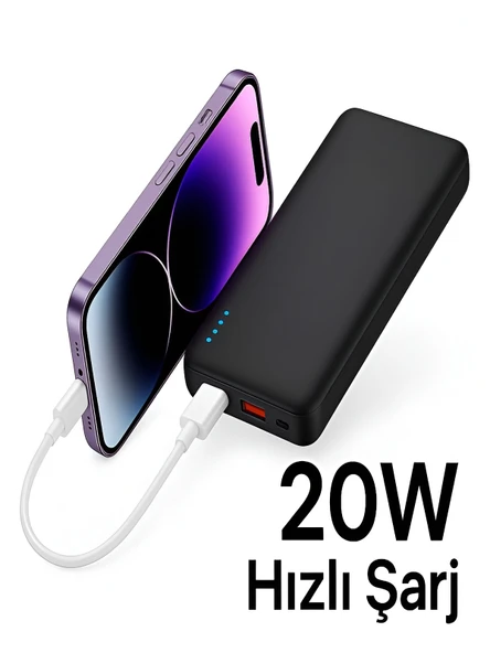 ÇELİKWORK FP10 PD 20W Hızlı Şarj 10.000mAh Type-C ve Mikro USB Girişli Taşınabilir Powerbank - Resim 2