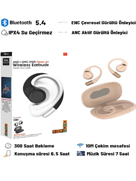 DEANB IPX4 Su geçirmez ANC - ENC Gürültü Önleyici Kablosuz Elektronik 5.4 Bluetooth Dokunmatik Kulaklık - Resim 6