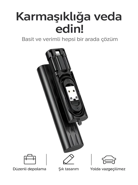 ÇELİKWORK F0H7 7 in1 Type-C, USB, Micro Lighting Port, Seyahat Seti İPhone, Android Uyumlu PC Çevirici ürün görseli 1