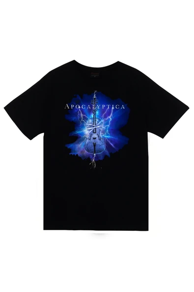Apocalyptica Müzik, Metal Grubu Baskılı Unisex %100 Pamuk Siyah T-shirt ürün görseli