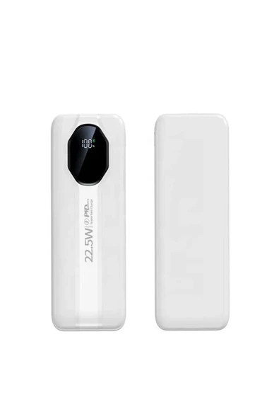 ÇELİKWORK 5in1 10.000mah 22,5w Hızlı Şarj Powerbank - 2 Usb, Lightning & Type-c Kablı Taşınabilir Şarj Cihazı - 2