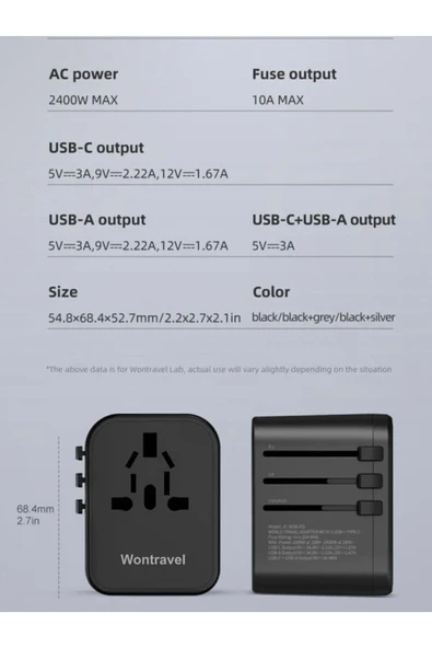 ÇELİKWORK Fc-14 20w Global Seyahat Şarj Aleti - 2 Usb-a, 1 Pd-type-c Priz Adaptörü Çoğaltıcı - 3