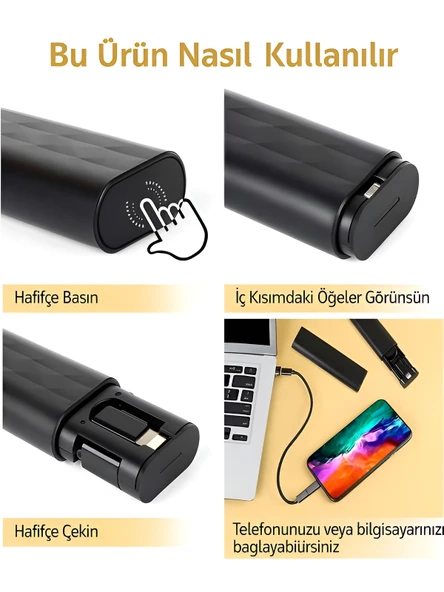 ÇELİKWORK F0H7 7 in1  Type-C, USB, Micro Lighting Port, Seyahat Seti İPhone, Android Uyumlu PC Çevirici - Resim 3