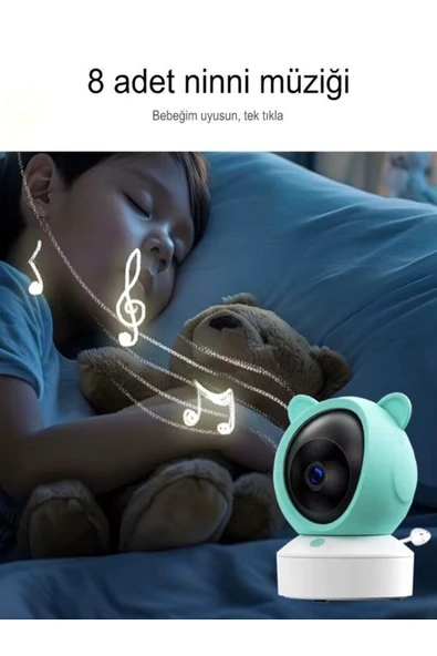DEANB Monitörlü Tuya WiFi Bebek Kamerası 1080p Gece Görüşlü İNTERKOM Sesli Görüntülü Kablosuz IP Kamera - 7