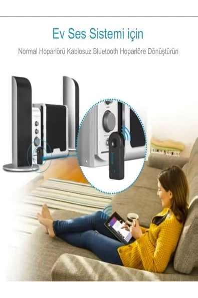 DEANB 3.5mm 120mAh Bluetooth Kablosuz AUX Araç Kiti Ses Hoparlör Universal Çevirici - Resim 3