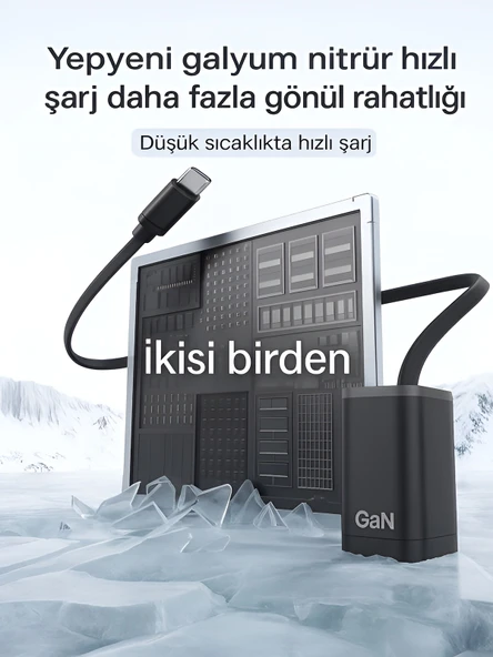 DEANB Pd 67w 1xusb 1xtype-c Girişli 2x Fast Hızlı Şarj Cihazı Adaptörü Universal Çoklayıcı - Resim 2
