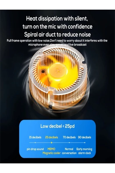 DEANB CX007 2in1 Magnet Spring Clip 15W RGB Telefon Tablet Soğutma Radyatör Fanı Cep Oyun Radyatörü - 7