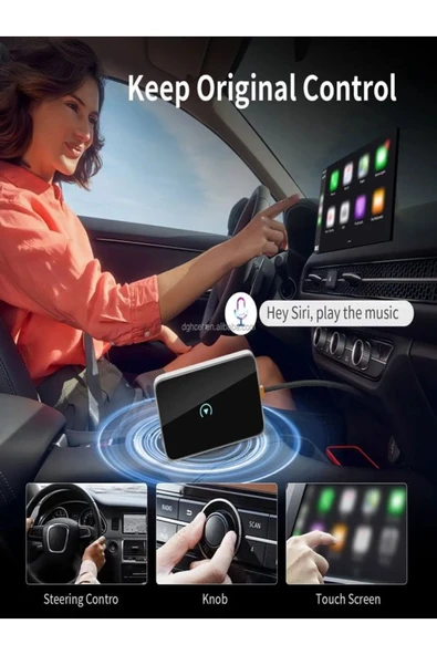 DEANB 2in1 USB TYPE-C Giriş'li Wireless Kablosuz Apple Android CarPlay Bluetooth Araç Kiti Adaptör - Resim 6