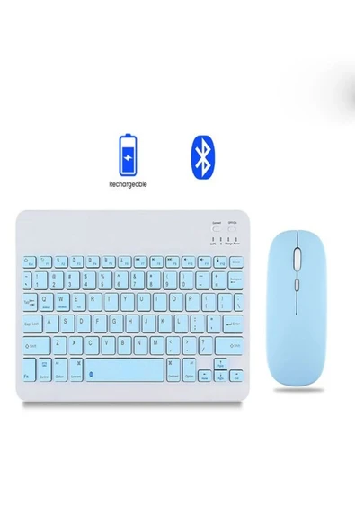 DEANB Bkb011 Mini 24x15cm Kablosuz Bluetooth Klavye & Mouse Seti - Universal Uyumlu, Taşınabilir Ve Şarjlı - 7