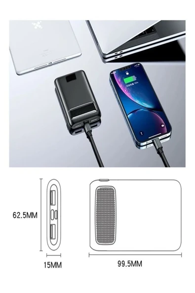 ÇELİKWORK Pw091 5000mah 2usb 1type-c Elektronik Taşınabilir Batarya Mini Powerbank Telefon Şarj Aleti - 5