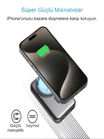 DEANB Pw103 22.5w Hızlı Şarj 5000mah Kapasiteli 1type-c 1usb Powerbank Manyetik Magsafe - Resim 5
