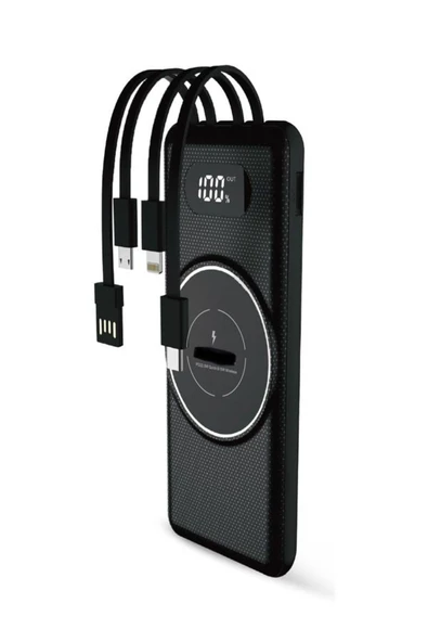 ÇELİKWORK 10000mAh PD Kablolu 22.5W Kablosuz Wireless 15W Dahili USB Micro TYPE-C iPhone Powerbank - 1