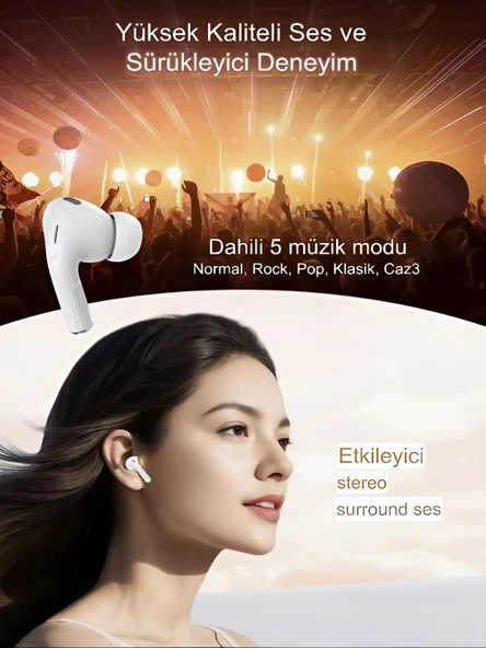 DEANB Dokunmatik Ekran GPS Airbuds 4K ANC ENC Bluetooth Kulakiçi LCD Ekranlı Wireless Kulaklık - Resim 7