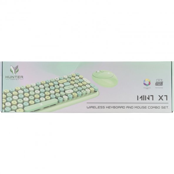 Hunter Series Mınt Xt Retro Kablosuz Klavye ve Mouse Seti - 3