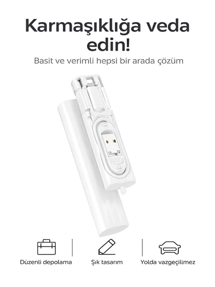 ÇELİKWORK F0H7 7 in1  Type-C, USB, Micro Lighting Port, Seyahat Seti İPhone, Android Uyumlu PC Çevirici - Resim 2